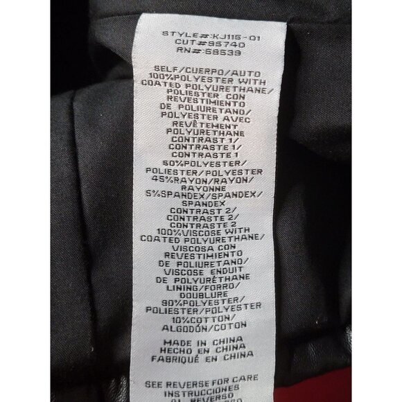 KUT From The Kloth Jacket Womens Medium Black Faux Leather Herringbone Fitted - Picture 4 of 10